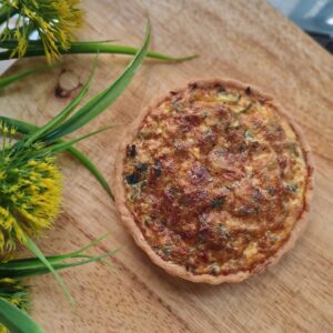 Individual leek quiche